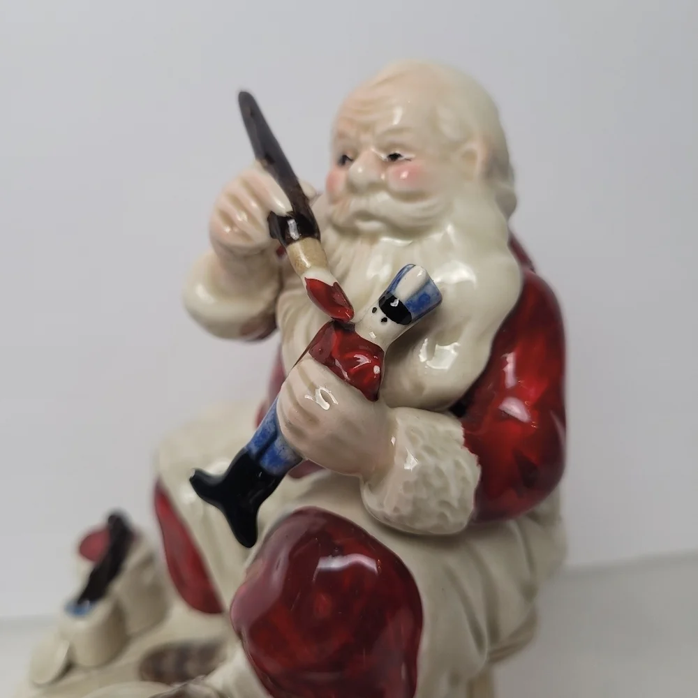 Vintage Otagiri Porcelain Musical Santa Figurine Here Comes Santa Hand Painted